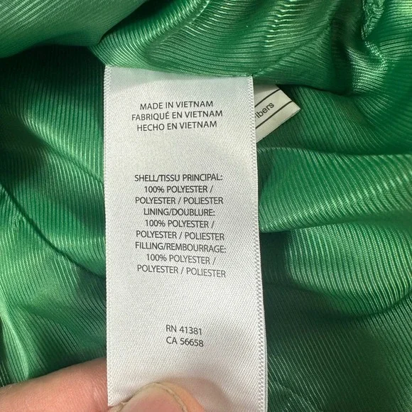 Lauren Ralph Lauren Women's Large Green Quilted Jacket Gold Snap Button Coat - Picture 9 of 10